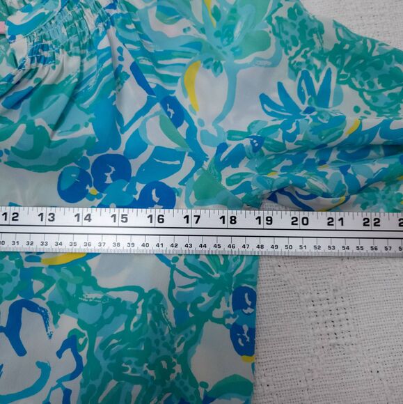 Lilly Pulitzer Silk Blue Floral Blouse – Long Sleeve – Coastal Preppy –‎ Small - Picture 6 of 7